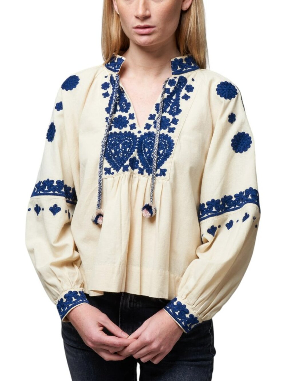 Sea New York Holly Soutache Top, Cream, Size Small